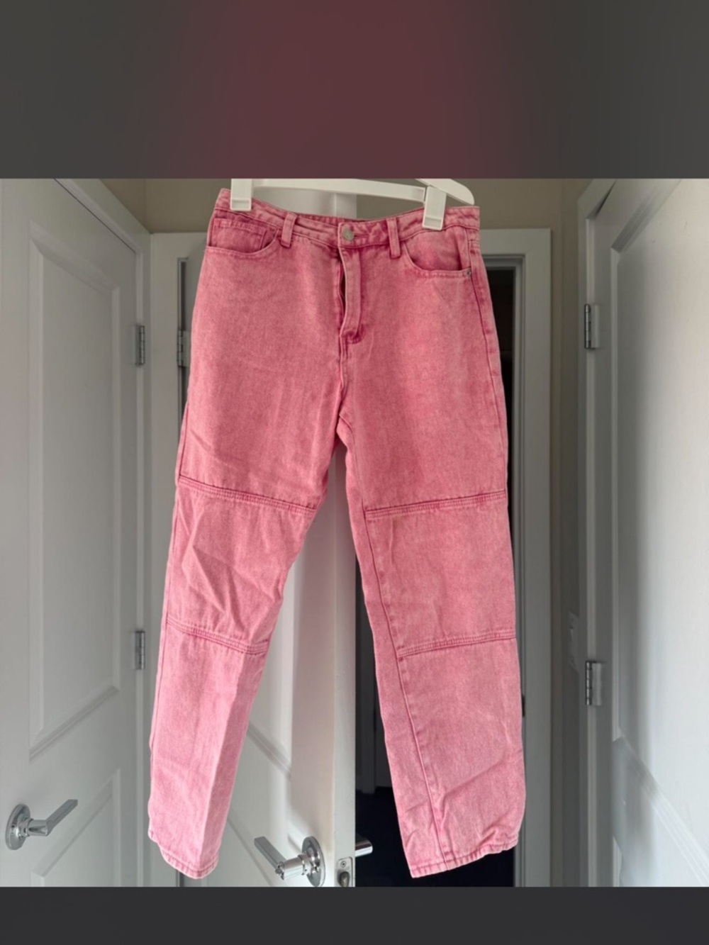 SHEIN Pink Straight-Leg Women's Jeans